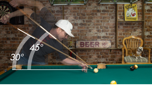 Pool cue elevation for massé shots