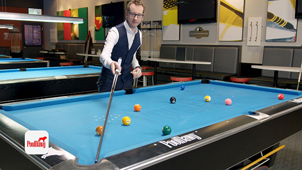 Analyzing the pool ball’s layout after a 9 ball break to determine the spot to place the cue ball for the best chance to run out the rack.