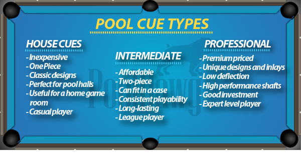 Types of pool cues