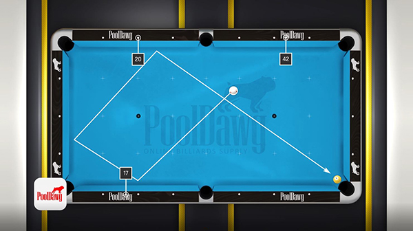 With a small adjustment to the departure value, Florian is able to find a line that directly follows the path of the cue ball.