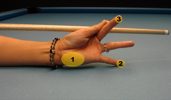 Closed hand billiard bridge step four