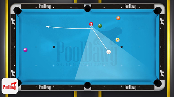 Allowing the cue ball to roll forward after shooting the two will leave you in the zone for the three