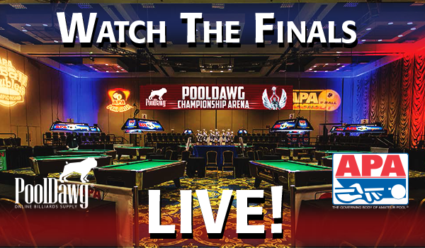 Watch the APA Poolplayer Championship Finals LIVE! Streaming Video Presented by PoolDawg Watch the APA Poolplayer Championship Finals LIVE! Streaming Video Presented by PoolDawg