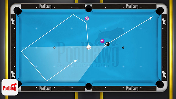 Making the 12, and going 3 rails with your cue ball will allow the ball to come into the zone, rather than across it.