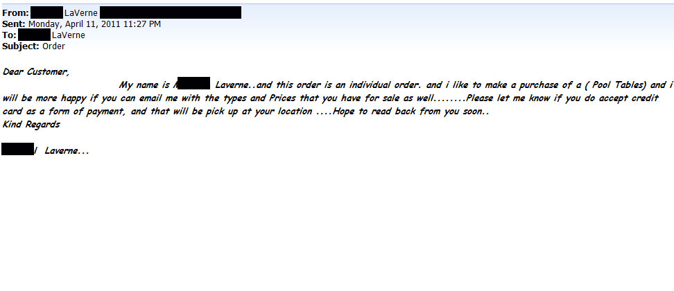 Silly Fraud Email Of The Week Silly Fraud Email Of The Week