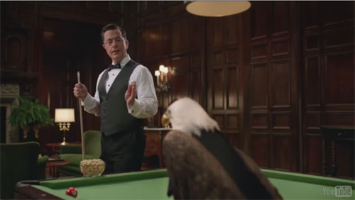 Colbert + Pistachios = Billiards Awesomeness? Colbert + Pistachios = Billiards Awesomeness?